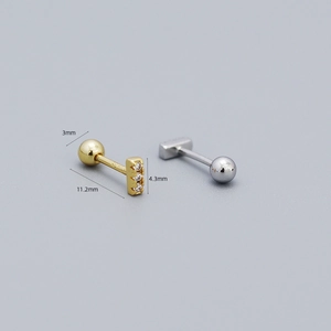 925 silver stud earrings with cubic zirconia available in gold and silver finishes
