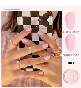 Solid cream nail gel in pink color 001 with glossy and matte finish comparison