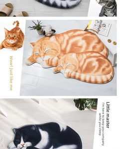 Detail der weichen Flanelltextur und rutschfesten Kante der kreativen 3D Katzenmatten