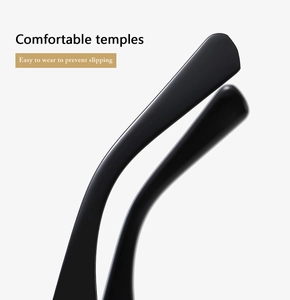 Detail of matte black sunglasses temples showing ergonomic anti-slip design for comfort