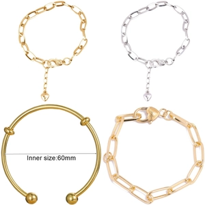 Detailed grid showing golden heart pendant bracelets and a 60mm inner size bangle
