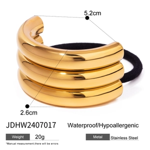 Elastico per capelli in acciaio inossidabile placcato oro 18k impermeabile e anallergico