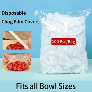 Disposable Food Storage Covers Elastic Plastic Wrap For Bowls Plates Thickened Transparent PE Kitchen Preservation Lids