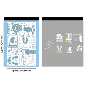 Christmas window decals with Santa, snowman and reindeer on static PVC film for decor