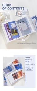 Detail of transparent multi-layer plastic sleeves in a minimalist frosted PP photo album