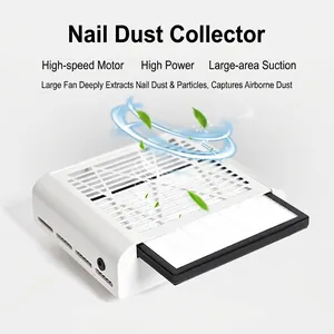 High power nail dust collector with hand rest and slide-out filter for salon use