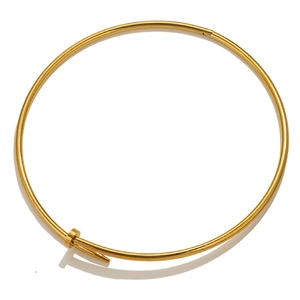 Minimalist gold nail collar necklace with a sleek geometric wrap design for women