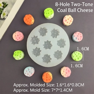 8-cavity round silicone mold for mini resin cakes and blueberry tart shaped food play crafts