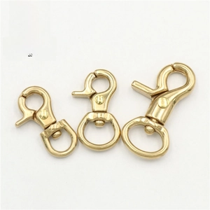 Three sizes of solid brass swivel lobster clasps for DIY leathercraft bag hardware