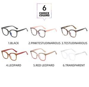 Showcase of square TR90 blue light blocking glasses frames in six various colors