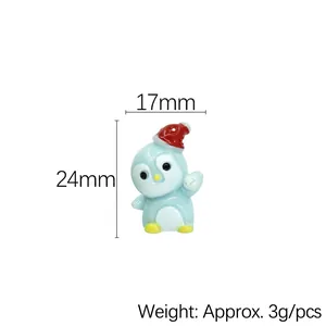 Miniature Christmas resin penguin figurine detail with 24mm height and 17mm width dimensions
