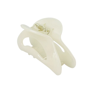 Minimalist cream white crescent moon acetate hair claw clip for elegant updo hairstyles