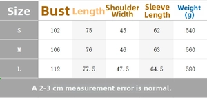 Detailed size guide table for slim fit blazer showing bust, length, and shoulder measures