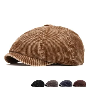 British style corduroy newsboy cap for men and women available in multiple colors