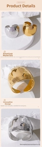 Detailansicht von 18K Gold und Silber plattierten dicken Ringen mit Vakuum-Veredelung