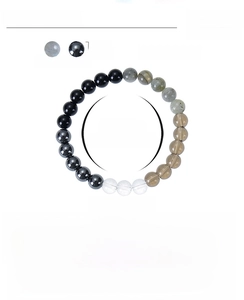 Detailed specs of 8mm tiger eye and obsidian bracelet with size and weight info