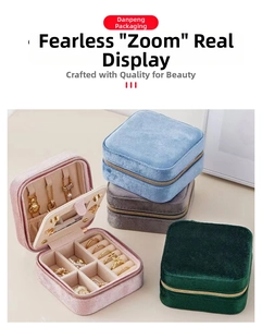 Macro shot of velvet jewelry box interior featuring necklace hooks and ring slots