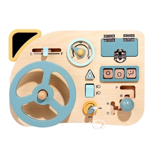 Montessori wooden steering wheel busy board toy for early education and sensory learning