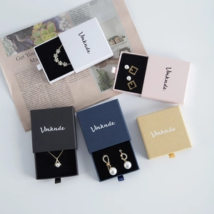 Minimalist drawer jewelry gift boxes in multiple colors for rings and necklaces