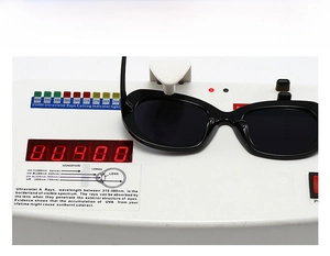 Detailed UV400 protection test for retro oval sunglasses filtering harmful rays