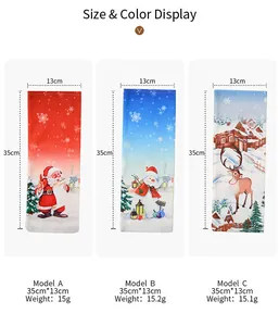 Size chart showing 35x13cm dimensions and weight for Christmas wine bottle covers