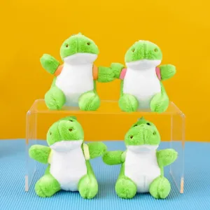 Süße Plüsch-Dinosaurier-Schlüsselanhänger mit bunten Rucksäcken zur individuellen Gestaltung