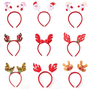 Collection of Christmas headbands with Santa, reindeer antlers and festive bows