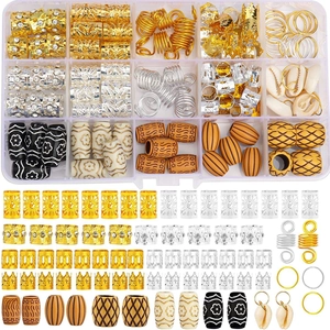Dreadlock Braid Jewelry Hair Accessories Metal Cuffs Shell Pendants Rhinestone Wood Beads DIY Styling Decoration