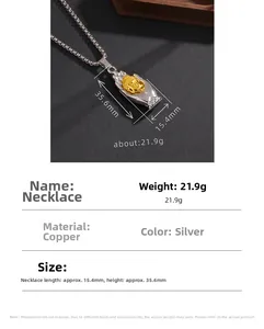 Detailed view of Buddha pendant necklace in copper with silver and gold finish details