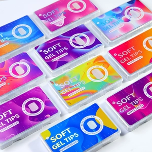 Short matte soft gel nail tips set with 420 pieces and 15 sizes in colorful boxes