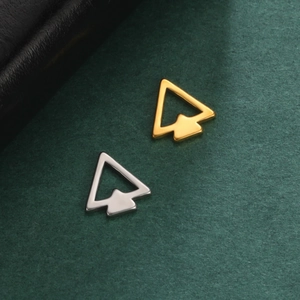 Gold and silver stainless steel double arrow geometric pendants for jewelry making