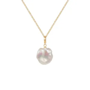 Natural Baroque Pearl Necklace Titanium Steel Layered Snake Bone Herringbone Chain Retro Luxury Clavicle Jewelry For Women