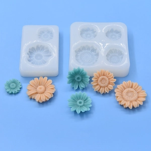 Daisy sun flower silicone cake mold set for DIY baking with 3D floral embossed details