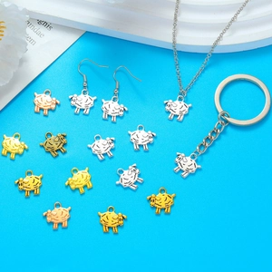 DIY sheep alloy charms in gold and silver for bracelets, necklaces, and keychains