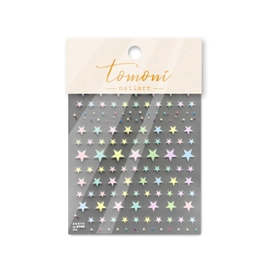 Colorful macaron star embossed nail art stickers with thin cut process for manicures