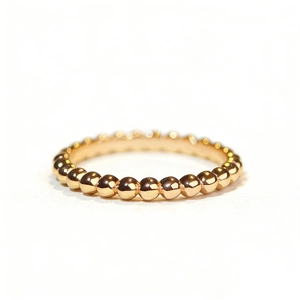Minimalistischer S925 Sterlingsilber Perlenring mit polierter 18K Champagnergold Beschichtung