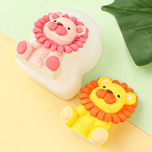 Cartoon lion silicone mold for DIY resin crafts and handmade aromatherapy plaster