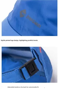Details des verstellbaren Verschlusses und des atmungsaktiven Netzes der Sonnenkappe