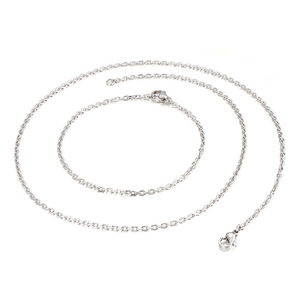 Minimalist silver stainless steel cable chain necklace with lobster clasp closures