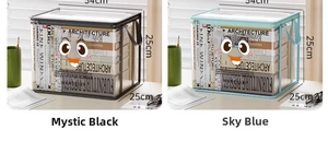 Detailed view of the 54x25x25cm large capacity transparent waterproof book storage bag