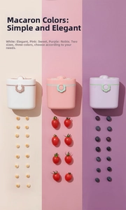 Portable baby formula dispenser in three macaron colors with flower lid and carrying strap