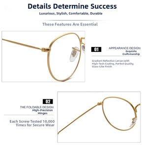 Detail of high-precision metal hinge and premium coated lenses on oval eyeglasses