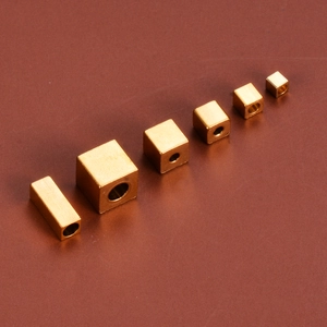 Golden stainless steel square spacer beads in 6 sizes for DIY jewelry making