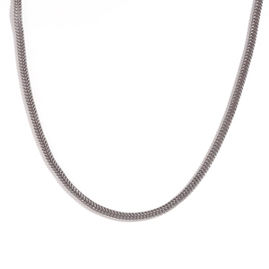 Polished silver stainless steel foxtail chain necklace for women with woven texture