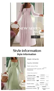 Detailed fabric texture of long sleeve layered dress showing Lyocell blend and tiered design