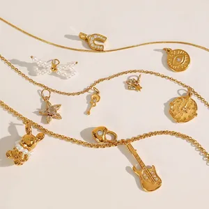 18K gold plated stainless steel charms featuring stars, hearts, and animals