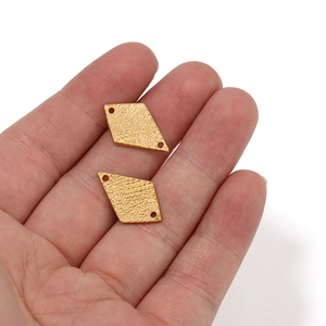 Golden diamond shaped stainless steel connector charm for DIY jewelry necklaces