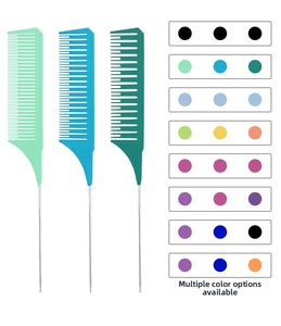 Dettaglio dei pettini professionali con coda in acciaio per sezionare e colorare i capelli