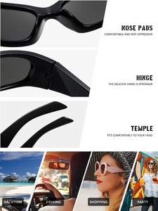 Détails des charnières et plaquettes de lunettes de soleil de sport noires avec scénarios
