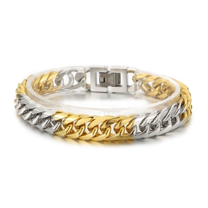 Cuban Link Chain Bracelet Stainless Steel Bold Hip Hop Jewelry For Men Women Curb Chain Punk Style Accessory